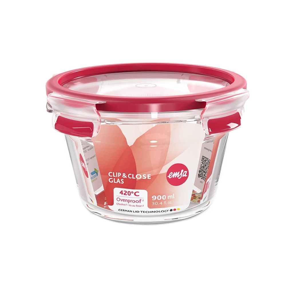 Boite Clip&Close verre ronde 0,9 L - Visuel 1